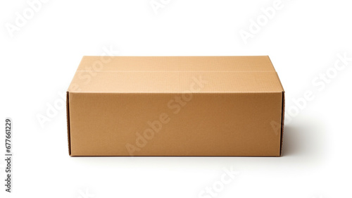 rectangular cardboard box isolated on white background © sema_srinouljan