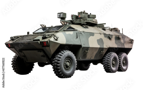 Personnel Carrier with Troops On Isolated Background