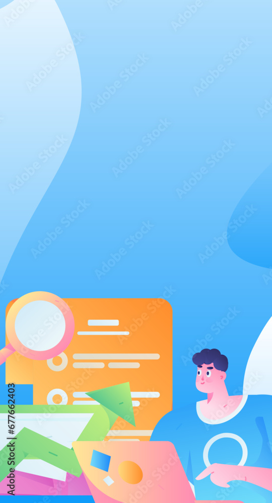 Obraz premium Education learning people flat vector concept hand drawn illustration 