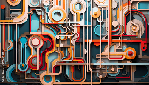 Abstract Harmony: Soft Industrial Organic Circles in a Spectrum of Colors