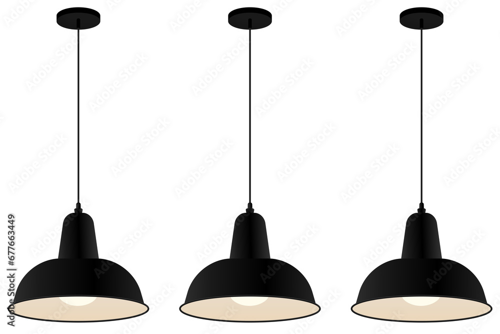 black ceiling lamp vector png - obrazy, fototapety, plakaty 