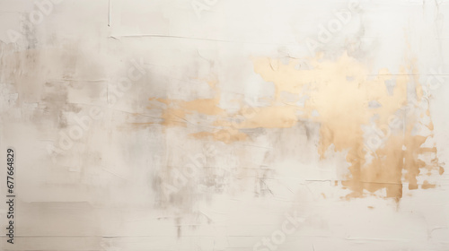 Abstract background: A weathered wall with gold and gray strokes, creating a timeless aesthetic and artistic patina, turning the worn surface into a composition of elegance and refined brilliance