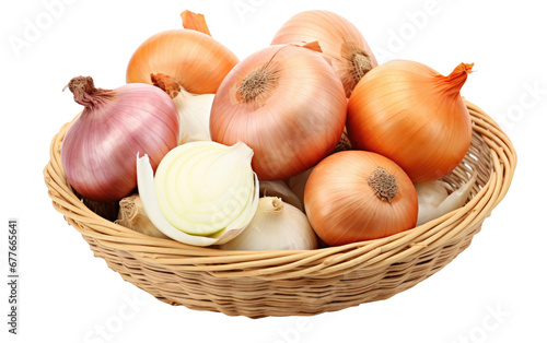 Fresh Onion Assortment On Transparent Background