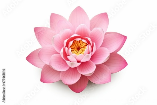 Pink waterlily or lotus flower isolated on white