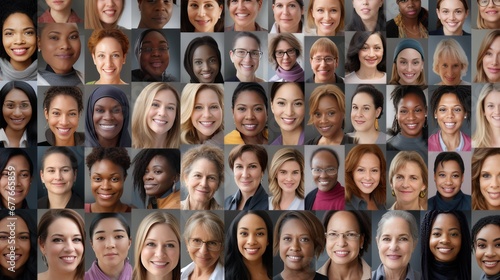 Collage of diverse and inclusive women from around the world, photo