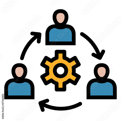 Rotation Outline Color Icon