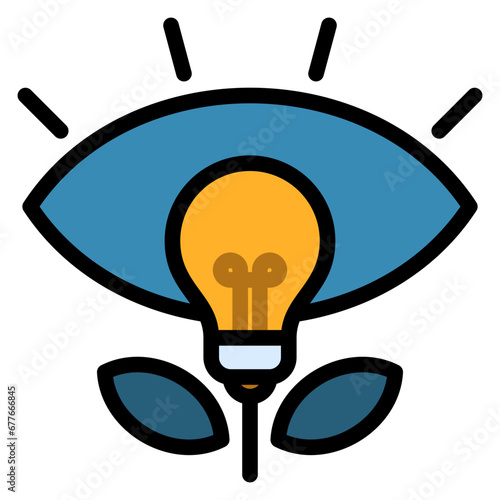 Vision Outline Color Icon