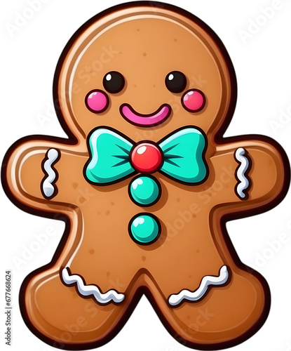 gingerbread man isolated on white photo