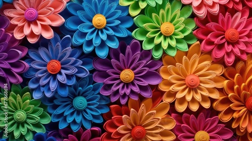colorful 3d rainbow flowers background © Ai Expert