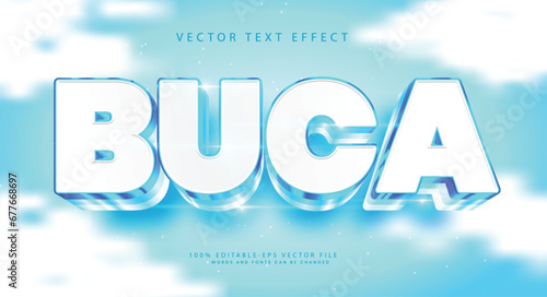 Special Buca editable 3d text effect template use for logo and business brand photo