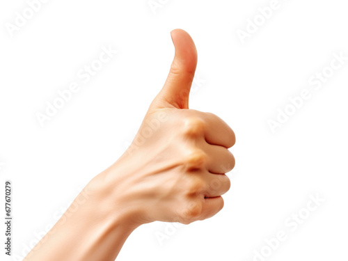 hand showing thumbs up isolated on transparent background