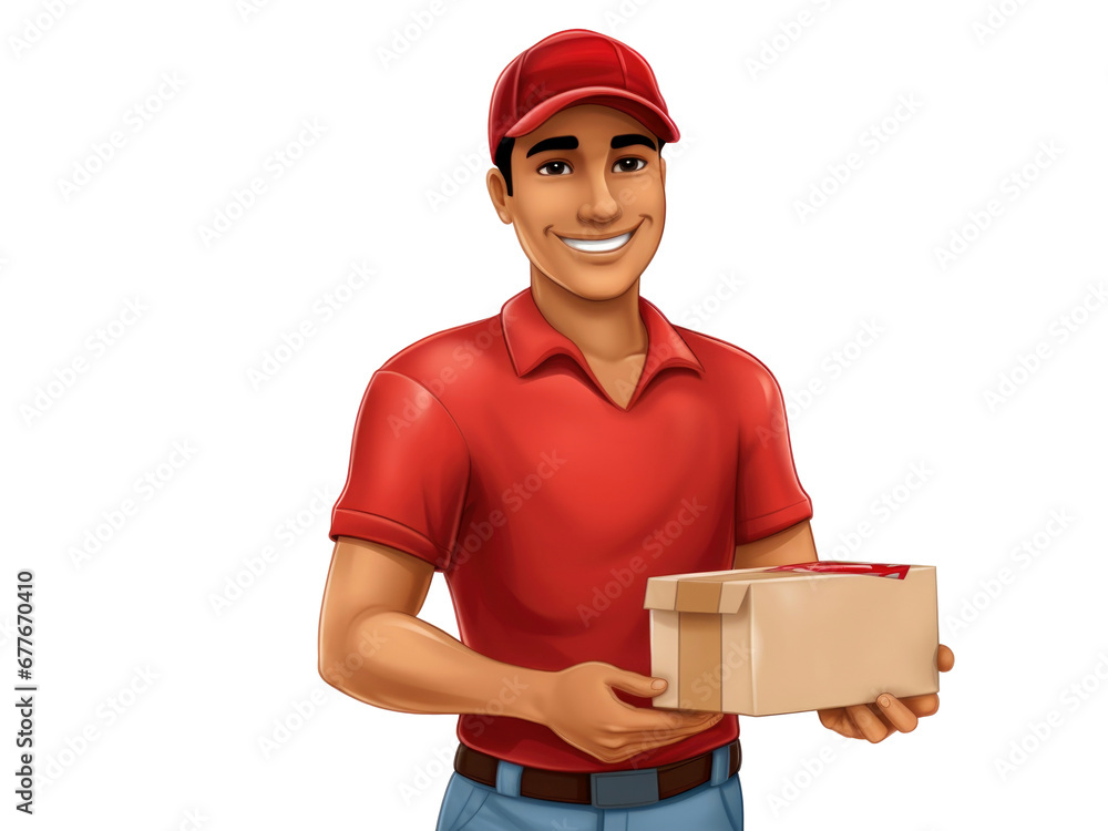 Delivery man isolated on transparent background Delivery man isolated on transparent background
