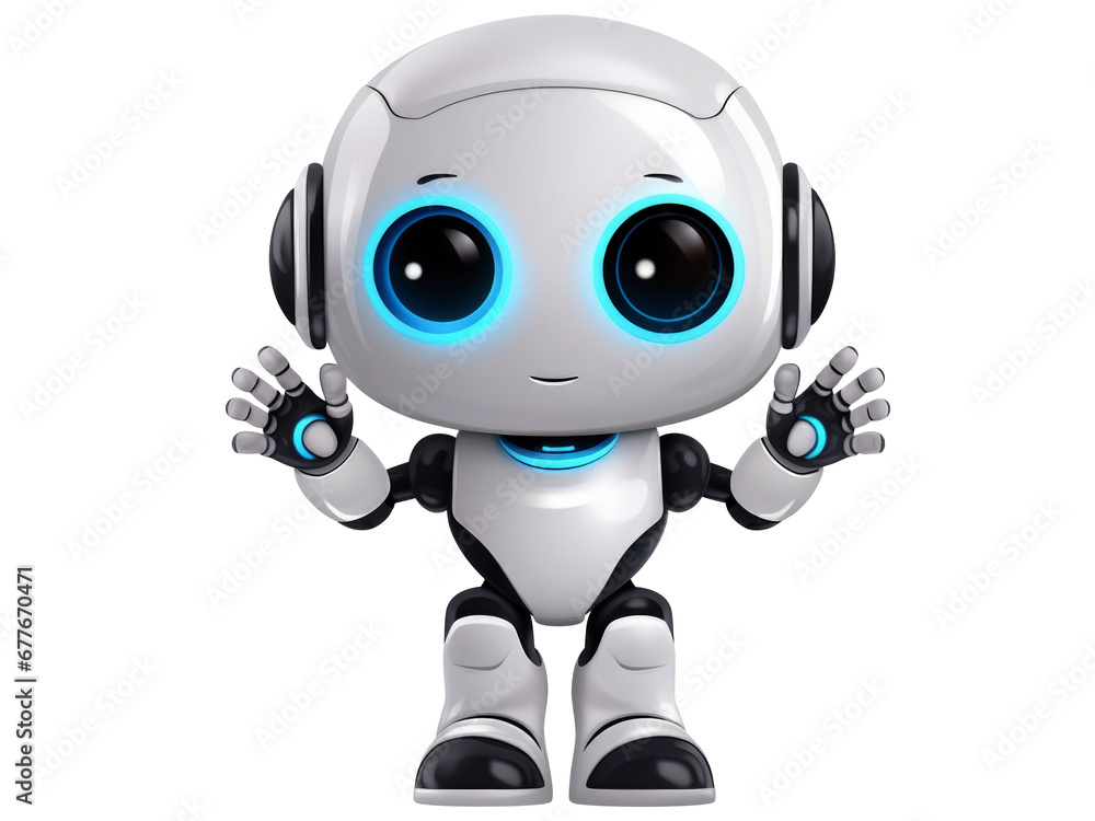 white robot on a transparent background white robot on a transparent background