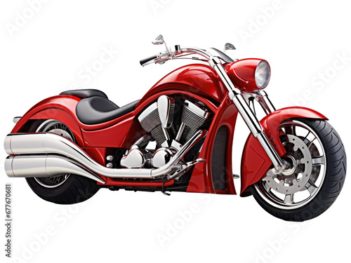 red motorcycle isolated on transparent background