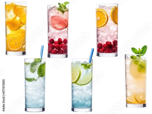 cocktail, summer drinks isolated on transparent background
