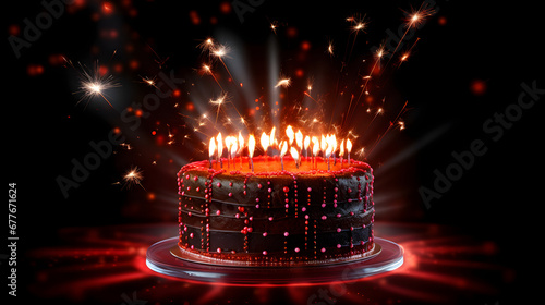 birthday cake with candles © Sergyi