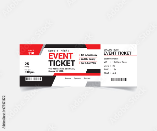 Event Ticket Vector File Template