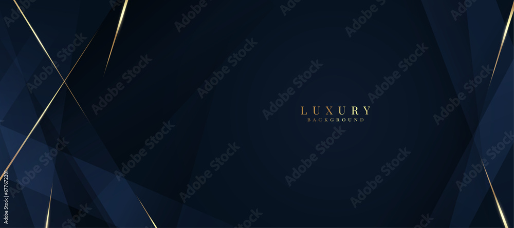 Luxurious dark blue background with sparkling gold and glitter. modern elegant abstract background - obrazy, fototapety, plakaty 
