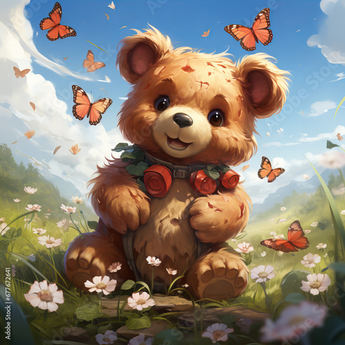 Love blooms around a charming Valentine's teddy
