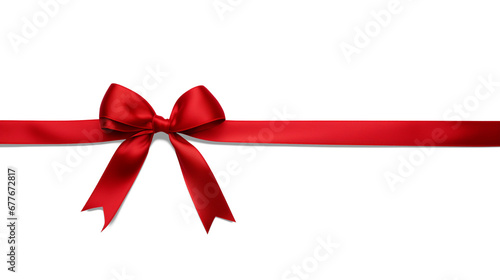 Elegant red ribbon bow transparent Classic Gift Accent © Daisy
