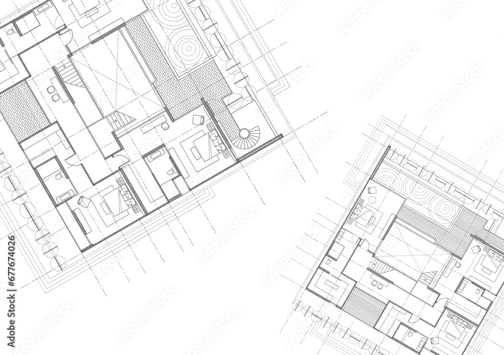 Floor plan designed building on the drawing.
Floor plan designed building on the drawing.