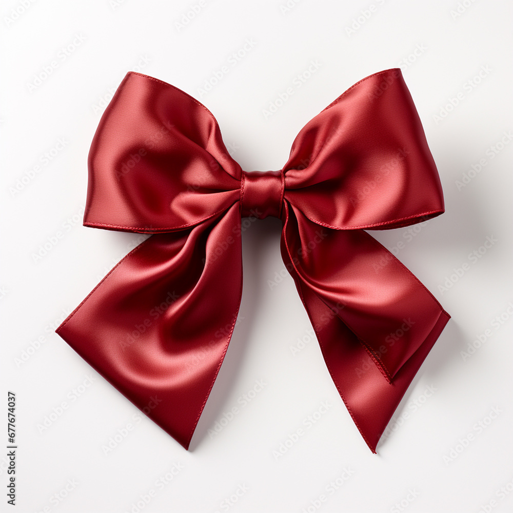 Red satin bow isolated on white background. Red satin bow isolated on white background.