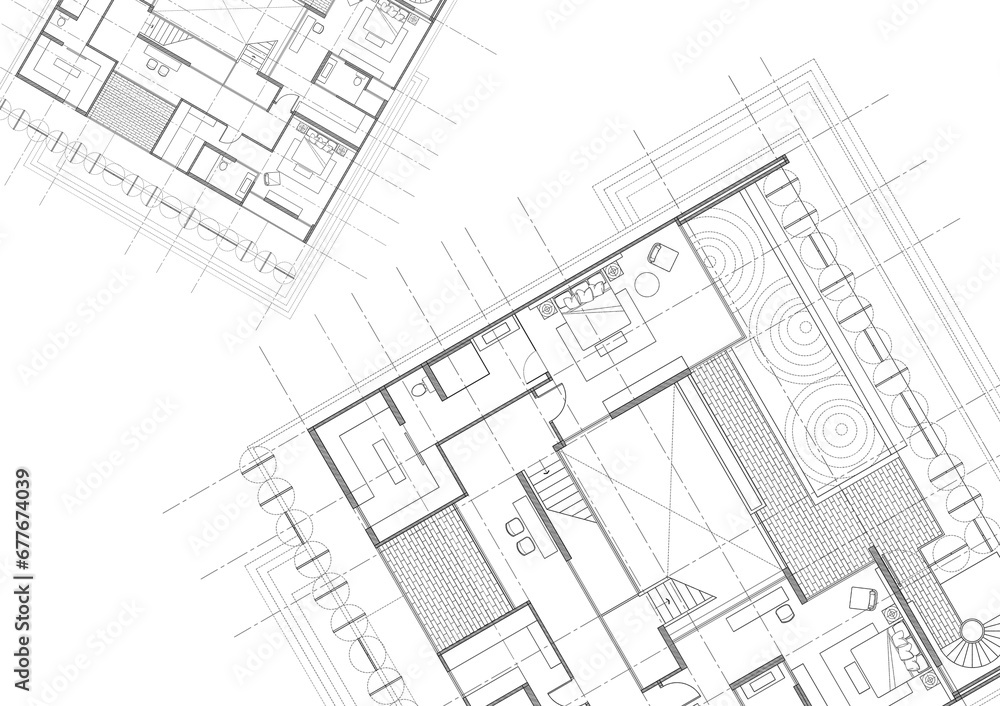 Floor plan designed building on the drawing.
Floor plan designed building on the drawing.