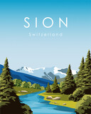 Sion Switzerland travel poster