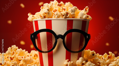 popcorn with glassess photo