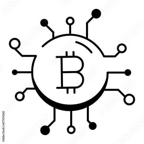 Cryptocurrencies Linear Icon