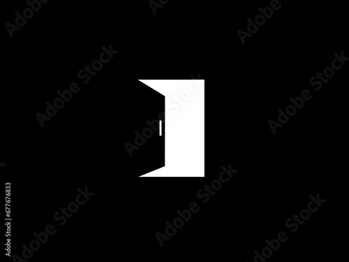 vector of open doors in the dark.business exit concept