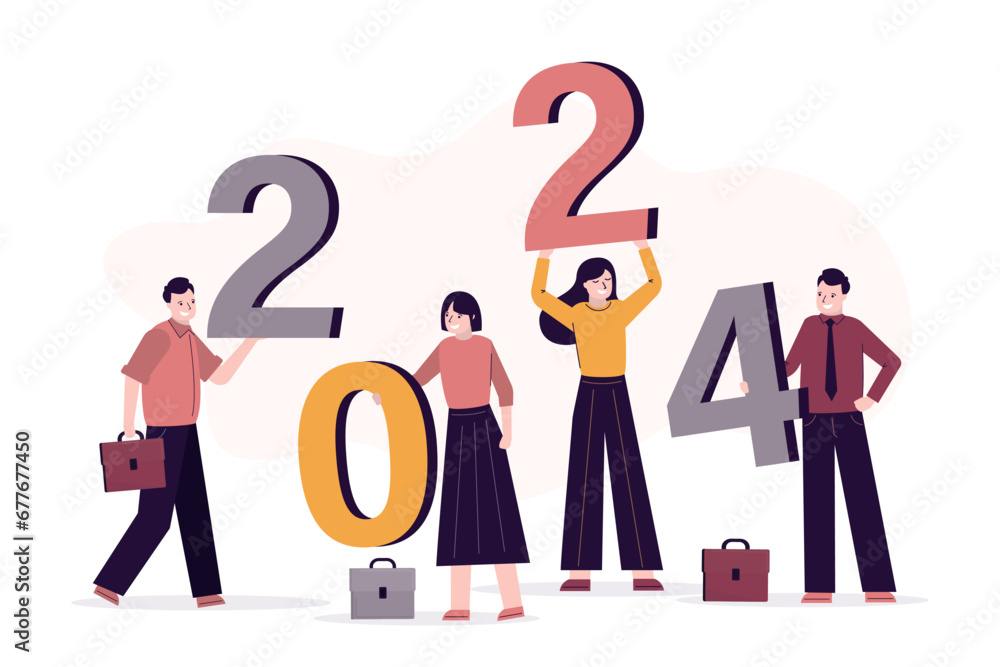 People Stand With Numbers Strategic Planning Of Business In New Year people-stand-with-numbers-strategic-planning-of-business-in-new-year