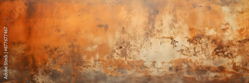 Grunge abstract rusty rust orange brown metal corten steel stone background wall texture banner  photography studio backdrop  floating board  generative ai