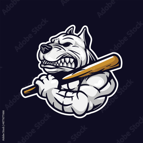 design logo mascot Angry dog