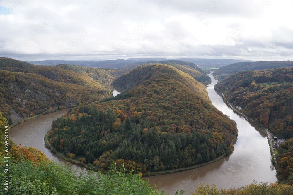 Obraz premium Saarschleife im Herbst