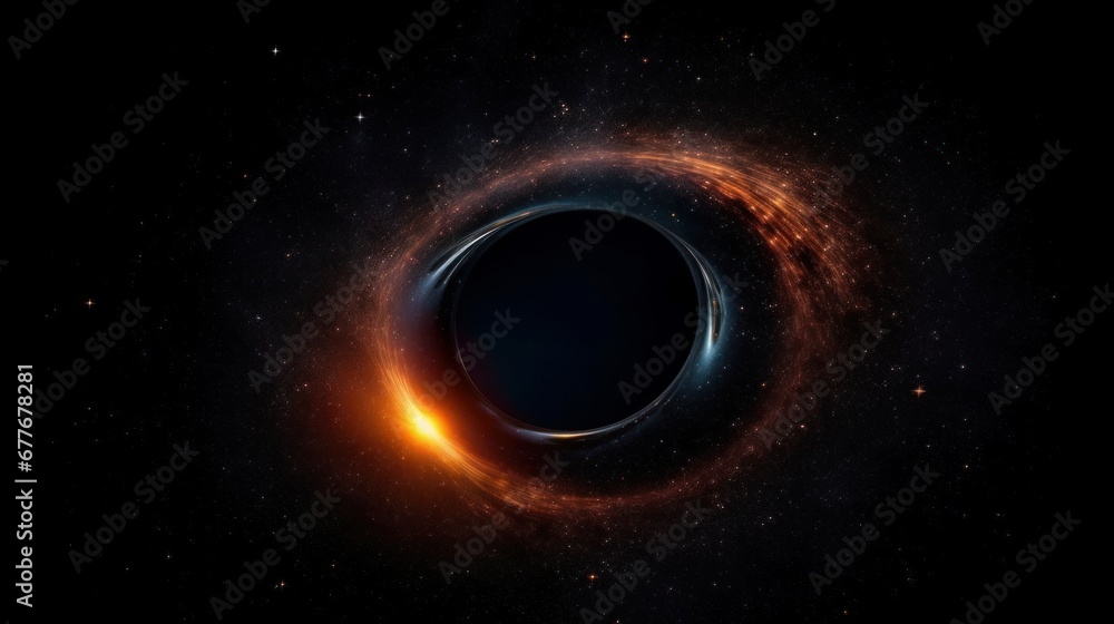 A black hole swallowing a nearby star captured  AI generated illustration