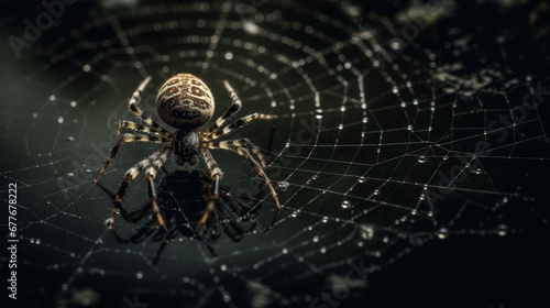 A spider spinning its web AI generated illustration