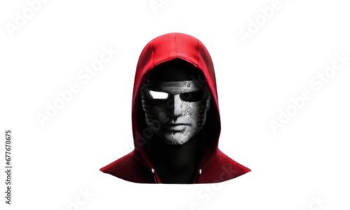A hacker isolated on a transparent background. This image is ideal for illustrating concepts related to cybersecurity, hacking, or digital threats in a visually clear and impactful way