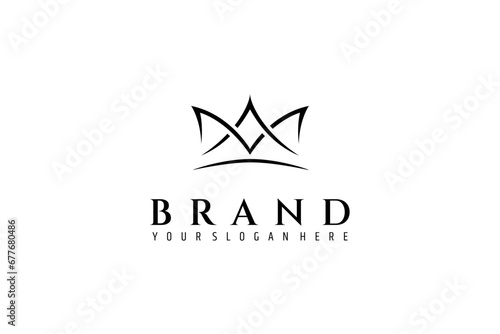 Abstract royal crown logo in flat design style