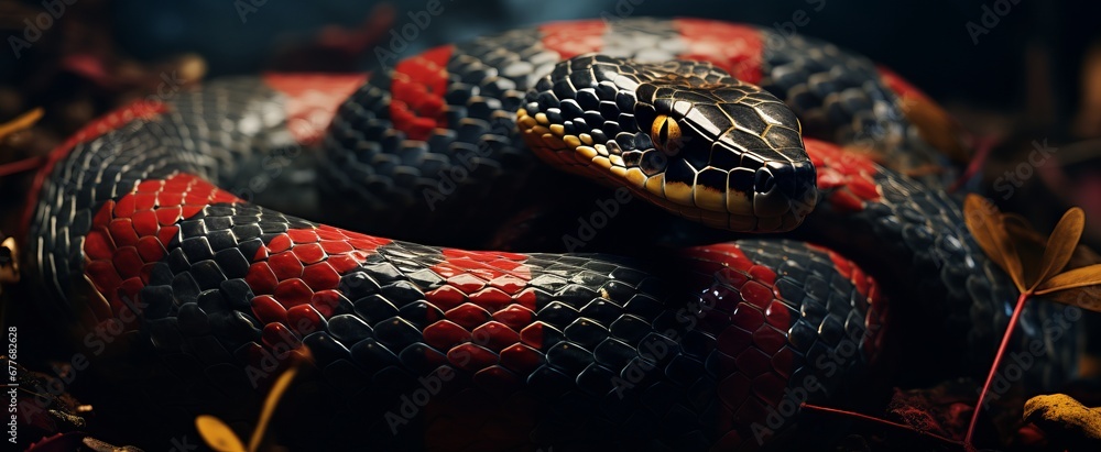Coral Snake created with Generative AI Technology, ai, generative