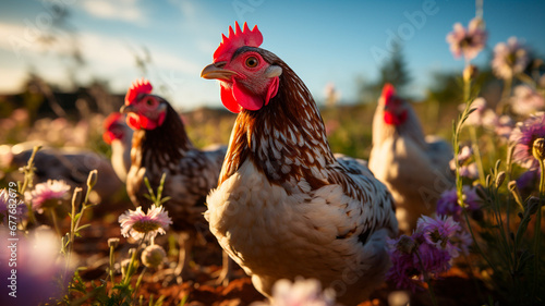 beautiful rooster in the farm © RozaStudia