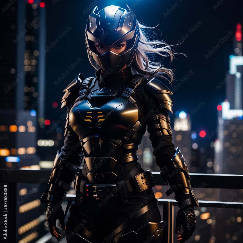 A beautiful girl wearing armor A beautiful girl wearing armor