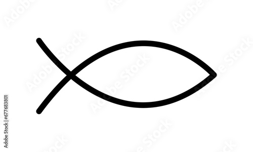 Simple Fish Line Art Logo