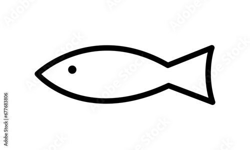 Simple Fish Line Art Logo