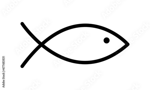 Simple Fish Line Art Logo