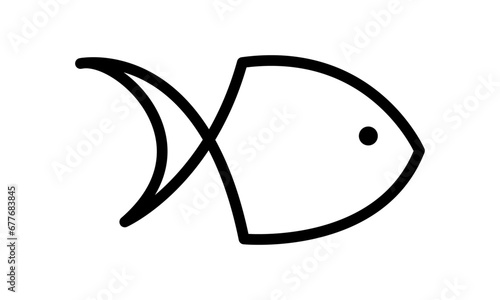Simple Fish Line Art Logo