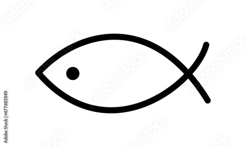 Simple Fish Line Art Logo