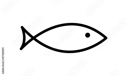 Simple Fish Line Art Logo