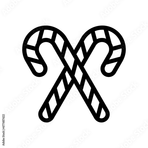 candy cane line icon