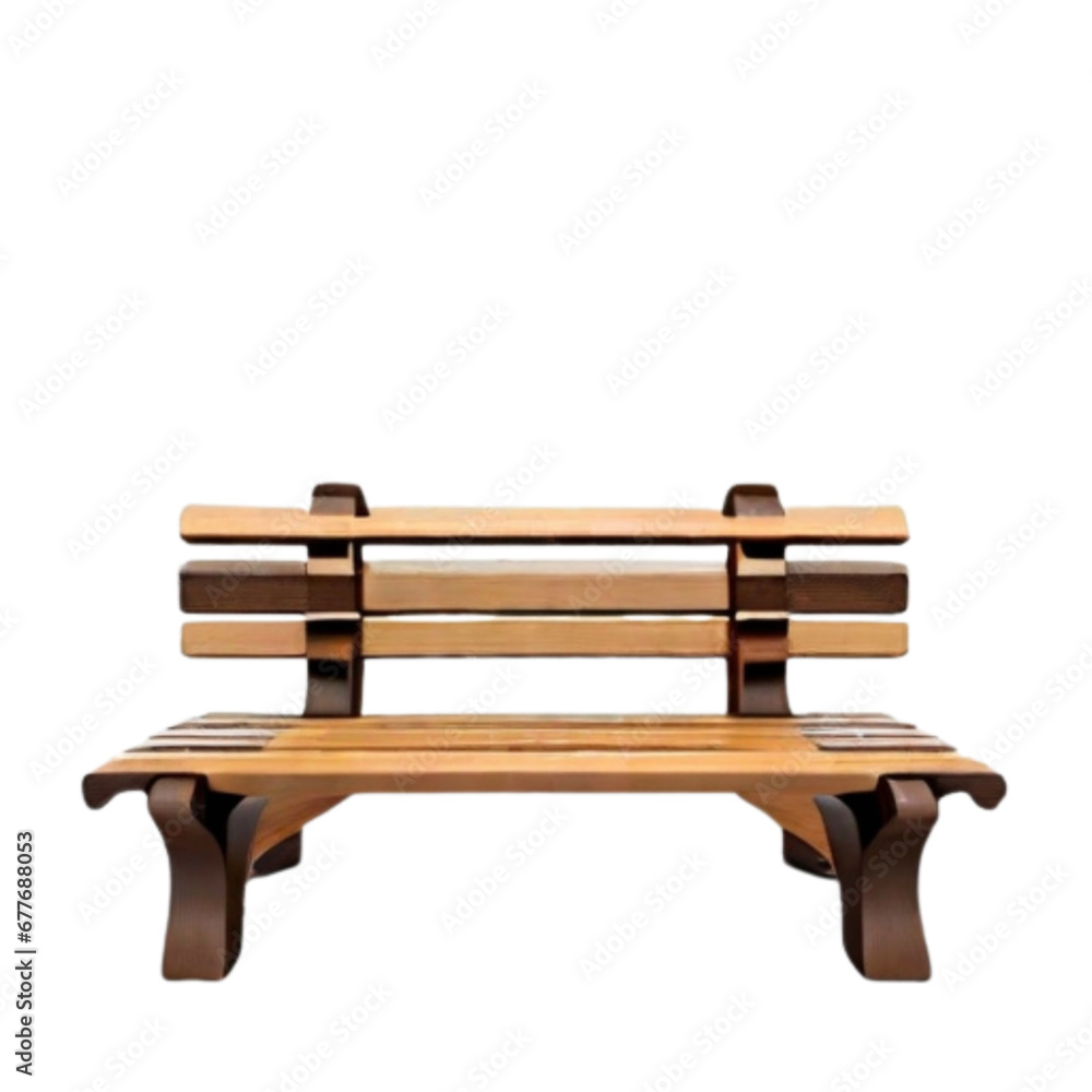 A wooden park bench isolated on a transparent background, created using This image is versatile for incorporating into various designs without the need for background removal. A wooden park bench isolated on a transparent background, created using This image is versatile for incorporating into various designs without the need for background removal.